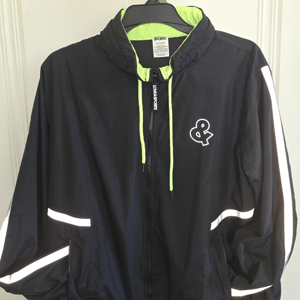 Womens Black & Reflective Utility Jacket  Pre-Owned Size XL 14/16